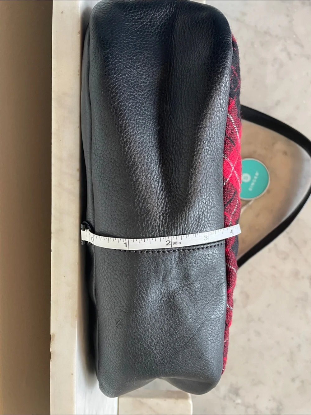 TALBOTS Greenwich Quilted Tartan & Leather Hobo Shoulder Bag
